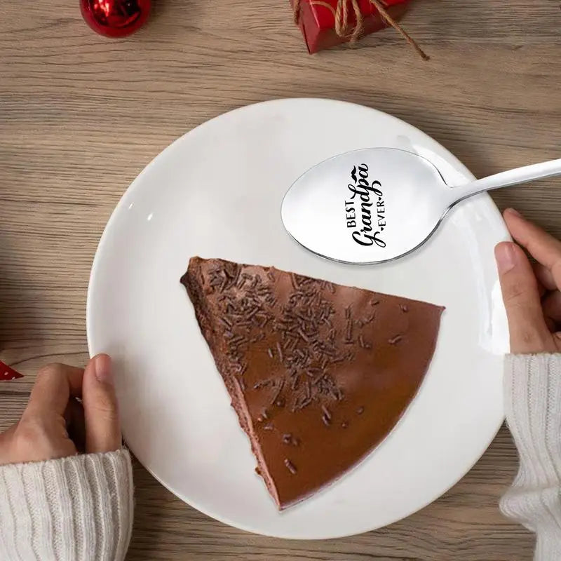 Dad Ice Cream Stainless Steel Engraved Coffee Spoon Cute Emotional Gift For Christmas Thanksgiving Father's Day Cool Gifts